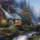 Illustration for article titled Wars On Kinkade combines emStar Wars /emvehicles and Thomas Kinkade landscape paintings